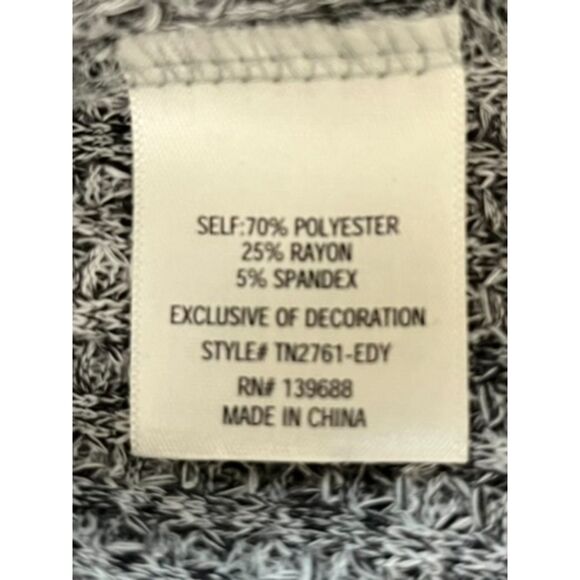 NWT Alya Heather Gray Knit Top Ruffled Small Soft Oversized - Picture 6 of 10